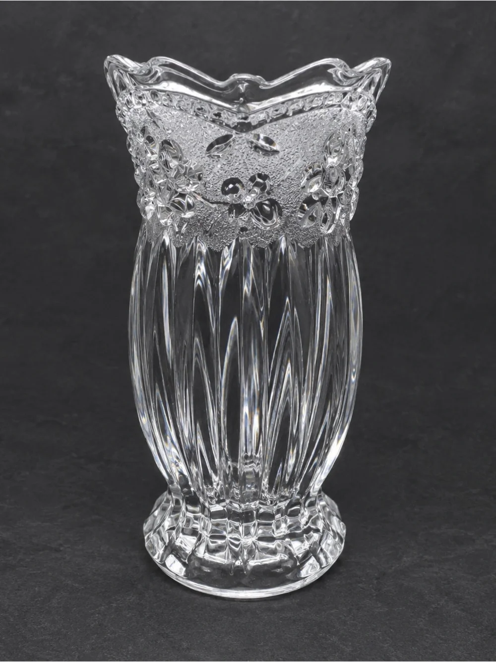 Studio Nova Floral Lace Crystal Bud Vase 5” Vintage Japan
